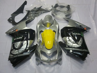 2008-2013 Silver and Black Kawasaki Ninja 250 Motorcycle Fairings