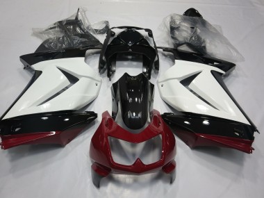 2008-2013 White Red and Black Kawasaki Ninja 250 Motorcycle Fairings