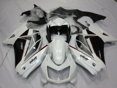 2008-2013 White and Black Kawasaki Ninja 250 Motorcycle Fairings