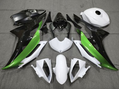 2008-2016 Custom Green Black and White Yamaha R6 Motorcycle Fairings