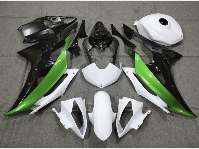 2008-2016 Custom Green Black and White Yamaha R6 Motorcycle Fairings 2008-2016 Custom Green Black and White Yamaha R6 Motorcycle Fairings