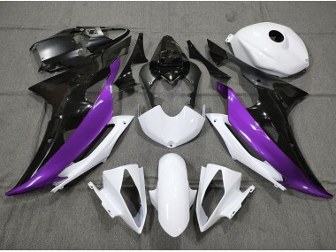 2008-2016 Custom Purple Black and White Yamaha R6 Motorcycle Fairings