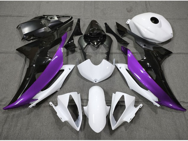 2008-2016 Custom Purple Black and White Yamaha R6 Motorcycle Fairings 2008-2016 Custom Purple Black and White Yamaha R6 Motorcycle Fairings