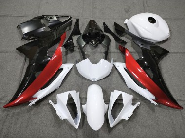 2008-2016 Custom Red Black and White Yamaha R6 Motorcycle Fairings