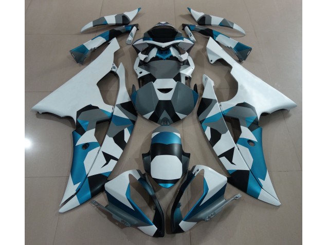 2008-2016 Glacier Blue Snow Camo Yamaha R6 Motorcycle Fairings 2008-2016 Glacier Blue Snow Camo Yamaha R6 Motorcycle Fairings