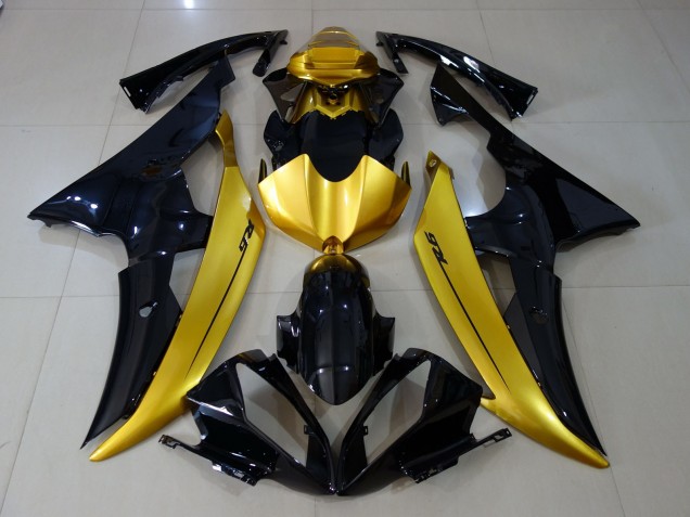 2008-2016 Gloss Black & Gold Yamaha R6 Motorcycle Fairings 2008-2016 Gloss Black & Gold Yamaha R6 Motorcycle Fairings