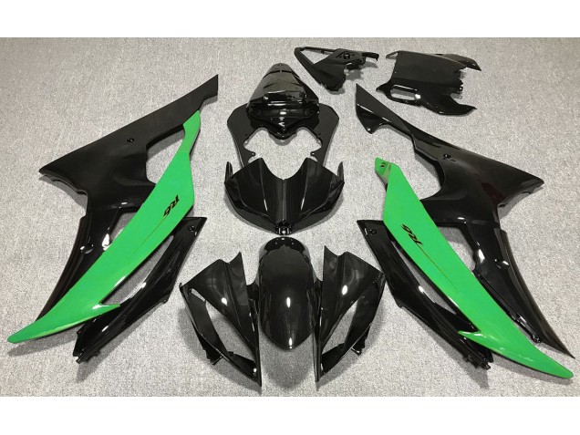 2008-2016 Gloss Black & Green Yamaha R6 Motorcycle Fairings 2008-2016 Gloss Black & Green Yamaha R6 Motorcycle Fairings