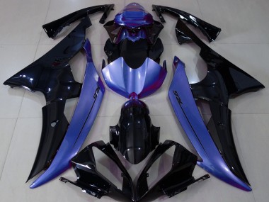 2008-2016 Gloss Black & Light Blue Yamaha R6 Motorcycle Fairings