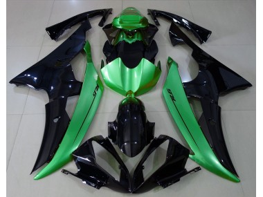 2008-2016 Gloss Black & Light Green Yamaha R6 Motorcycle Fairings