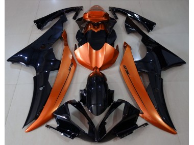 2008-2016 Gloss Black & Light Orange Yamaha R6 Motorcycle Fairings