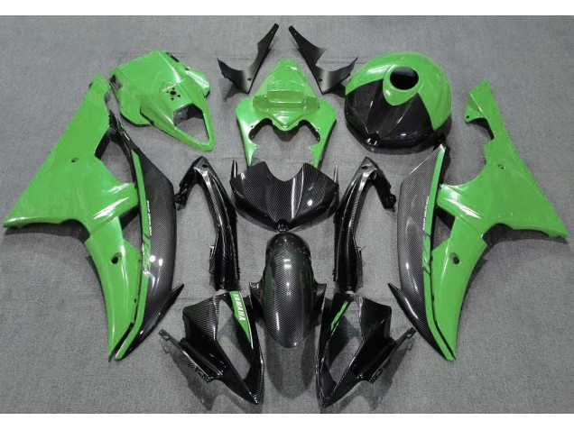 2008-2016 Gloss Green and Carbon Yamaha R6 Motorcycle Fairings 2008-2016 Gloss Green and Carbon Yamaha R6 Motorcycle Fairings