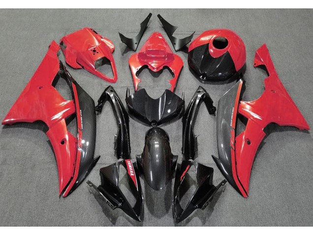 2008-2016 Gloss Red and Carbon Yamaha R6 Motorcycle Fairings 2008-2016 Gloss Red and Carbon Yamaha R6 Motorcycle Fairings