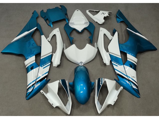 2008-2016 Gloss White and Light Blue OEM Style Yamaha R6 Motorcycle Fairings 2008-2016 Gloss White and Light Blue OEM Style Yamaha R6 Motorcycle Fairings