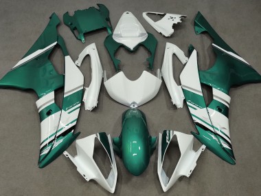 2008-2016 Gloss White and Seafoam Green OEM Style Yamaha R6 Motorcycle Fairings
