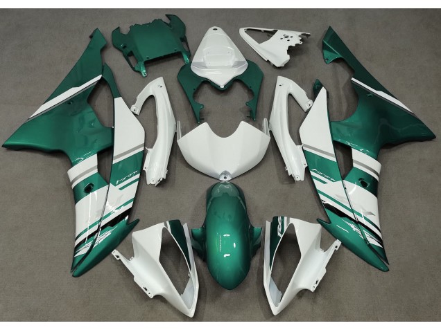 2008-2016 Gloss White and Seafoam Green OEM Style Yamaha R6 Motorcycle Fairings 2008-2016 Gloss White and Seafoam Green OEM Style Yamaha R6 Motorcycle Fairings