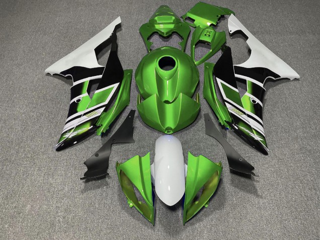 2008-2016 Green Black and White OEM Style Yamaha R6 Motorcycle Fairings 2008-2016 Green Black and White OEM Style Yamaha R6 Motorcycle Fairings