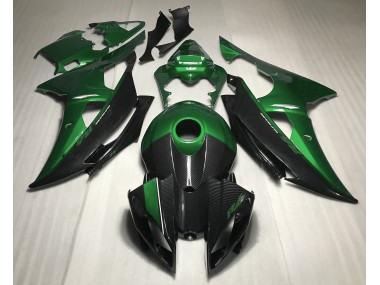 2008-2016 Green w Carbon Style Yamaha R6 Motorcycle Fairings