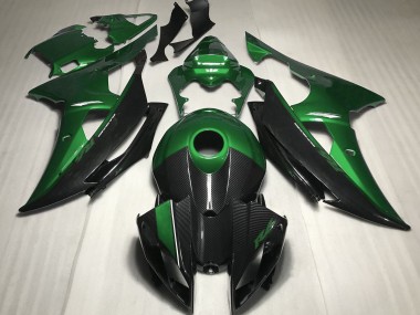 2008-2016 Green w Carbon Style Yamaha R6 Motorcycle Fairings
