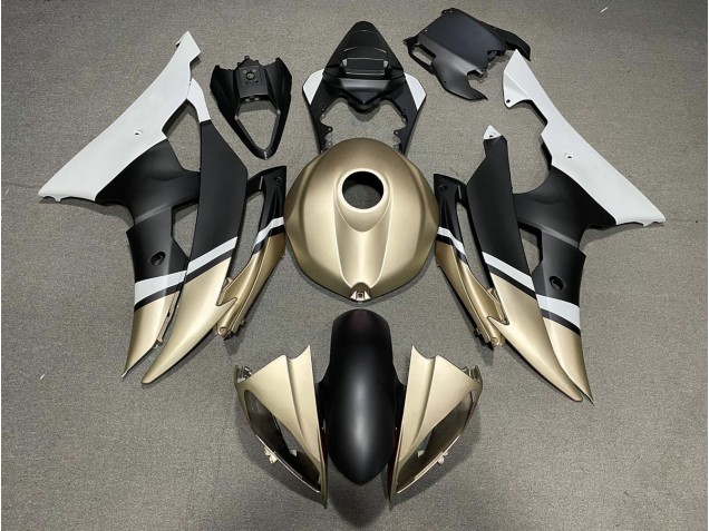 2008-2016 Matte Black and Gold Yamaha R6 Motorcycle Fairings 2008-2016 Matte Black and Gold Yamaha R6 Motorcycle Fairings