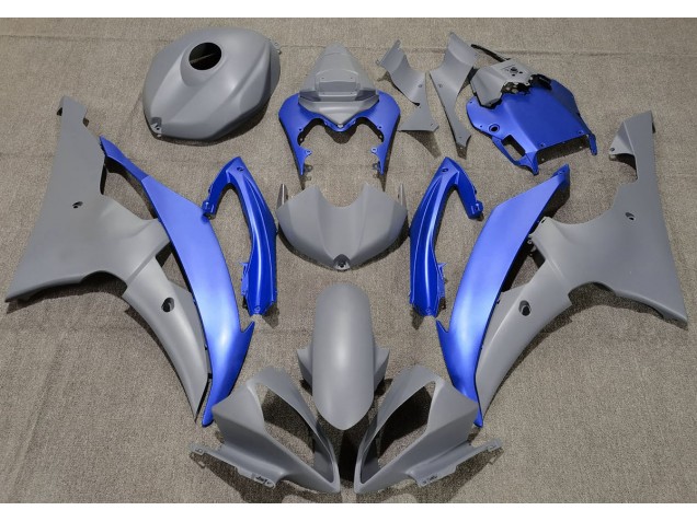 2008-2016 Matte Grey & Blue Yamaha R6 Motorcycle Fairings 2008-2016 Matte Grey & Blue Yamaha R6 Motorcycle Fairings