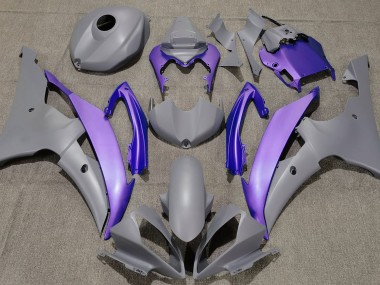 2008-2016 Matte Grey & Purple Yamaha R6 Motorcycle Fairings