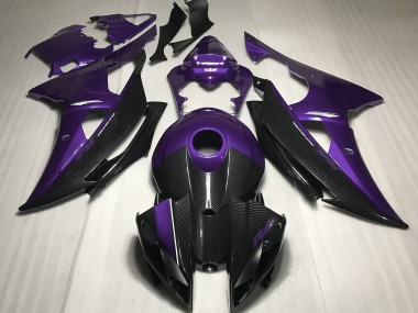 2008-2016 Purple w Carbon Style Yamaha R6 Motorcycle Fairings