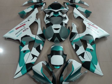 2008-2016 Seafoam Green Snow Camo Yamaha R6 Motorcycle Fairings