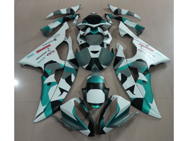 2008-2016 Seafoam Green Snow Camo Yamaha R6 Motorcycle Fairings 2008-2016 Seafoam Green Snow Camo Yamaha R6 Motorcycle Fairings