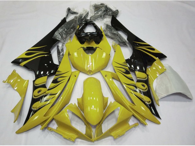 2008-2016 Yellow Flame Style Yamaha R6 Motorcycle Fairings 2008-2016 Yellow Flame Style Yamaha R6 Motorcycle Fairings