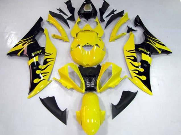 2008-2016 Yellow Flame Yamaha R6 Motorcycle Fairings 2008-2016 Yellow Flame Yamaha R6 Motorcycle Fairings