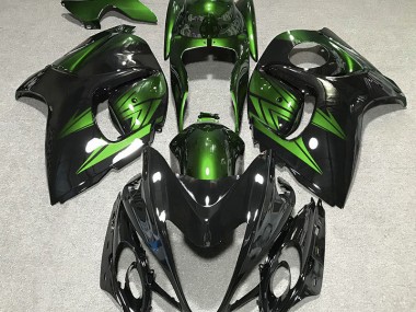2008-2019 Gloss Black and Deep Green Suzuki GSXR 1300 Motorcycle Fairings