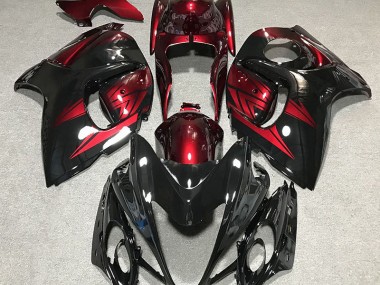 2008-2019 Gloss Black and Deep Red Suzuki GSXR 1300 Motorcycle Fairings