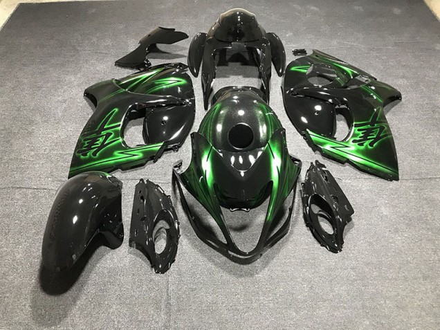 2008-2019 Gloss Black and Green Suzuki GSXR 1300 Motorcycle Fairings 2008-2019 Gloss Black and Green Suzuki GSXR 1300 Motorcycle Fairings