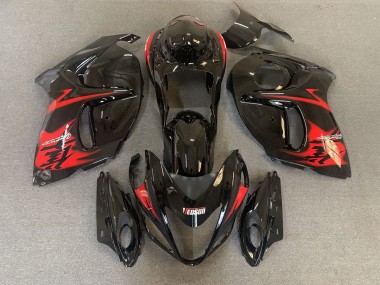 2008-2019 Gloss Black with Red logos Suzuki GSXR 1300 Motorcycle Fairings