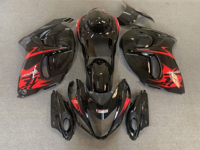 2008-2019 Gloss Black with Red logos Suzuki GSXR 1300 Motorcycle Fairings 2008-2019 Gloss Black with Red logos Suzuki GSXR 1300 Motorcycle Fairings