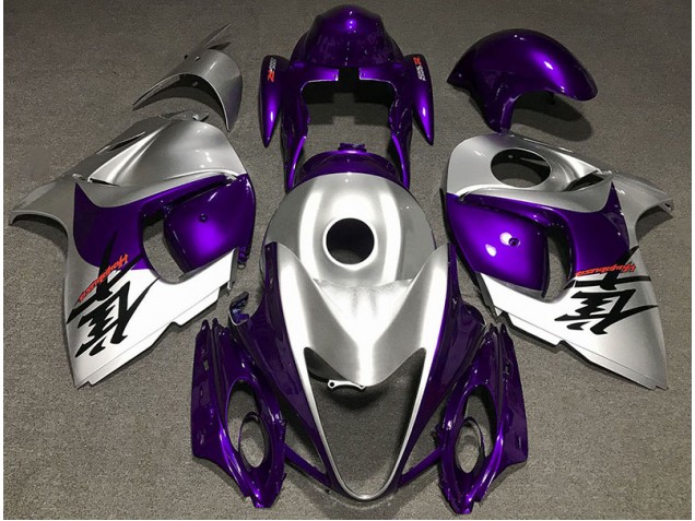 2008-2019 Gloss Purple and Silver Suzuki GSXR 1300 Motorcycle Fairings 2008-2019 Gloss Purple and Silver Suzuki GSXR 1300 Motorcycle Fairings
