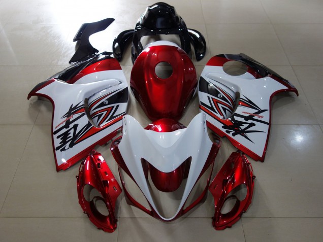2008-2019 Gloss Red & White Design Suzuki GSXR 1300 Motorcycle Fairings 2008-2019 Gloss Red & White Design Suzuki GSXR 1300 Motorcycle Fairings