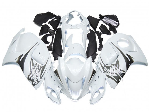 2008-2019 Gloss White with Silver Style logos Suzuki GSXR 1300 Motorcycle Fairings 2008-2019 Gloss White with Silver Style logos Suzuki GSXR 1300 Motorcycle Fairings