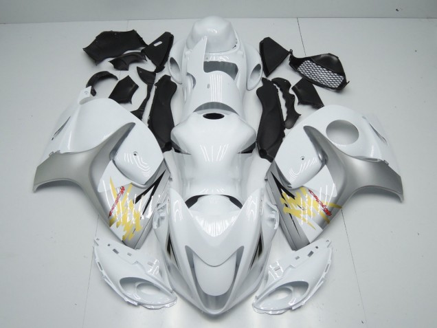 2008-2019 White and Silver Suzuki GSXR 1300 Motorcycle Fairings 2008-2019 White and Silver Suzuki GSXR 1300 Motorcycle Fairings