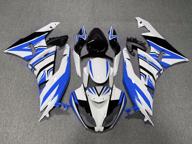 2009-2012 Blue White and Black Zag Kawasaki ZX6R Motorcycle Fairings 2009-2012 Blue White and Black Zag Kawasaki ZX6R Motorcycle Fairings