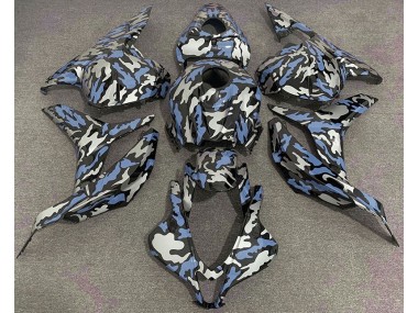 2009-2012 Blue and Silver Camo Honda CBR600RR Motorcycle Fairings