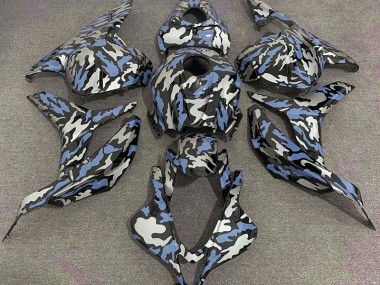 2009-2012 Blue and Silver Camo Honda CBR600RR Motorcycle Fairings