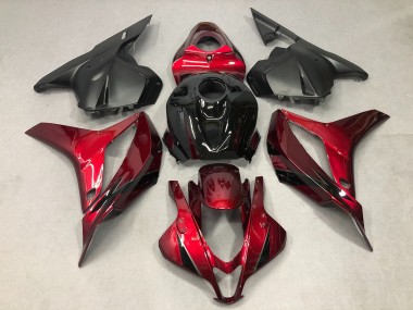 2009-2012 Deep Red with Black Honda CBR600RR Motorcycle Fairings