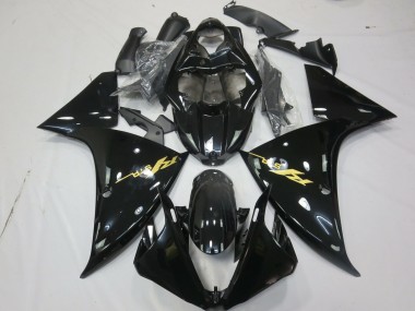 2009-2012 Gloss Black Gold Yamaha R1 Motorcycle Fairings
