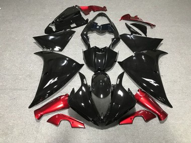 2009-2012 Gloss Black & Red Yamaha R1 Motorcycle Fairings