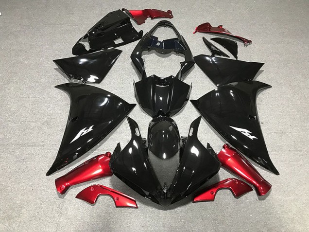2009-2012 Gloss Black & Red Yamaha R1 Motorcycle Fairings 2009-2012 Gloss Black & Red Yamaha R1 Motorcycle Fairings
