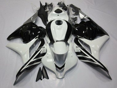 2009-2012 Gloss Black and White Honda CBR600RR Motorcycle Fairings