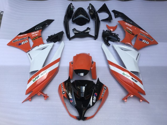 2009-2012 Gloss Orange & Logos Kawasaki ZX6R Motorcycle Fairings 2009-2012 Gloss Orange & Logos Kawasaki ZX6R Motorcycle Fairings