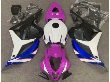 2009-2012 Gloss Pink White and Blue Honda CBR600RR Motorcycle Fairings