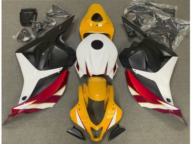 2009-2012 Gloss Red White and Yellow Honda CBR600RR Motorcycle Fairings